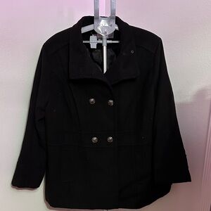EUC Liz Claiborne Women 3x Black Peacoat